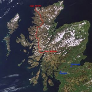 Above: The approximate route of the Cape Wrath Trail (not the Cape Wrath Ultra™).